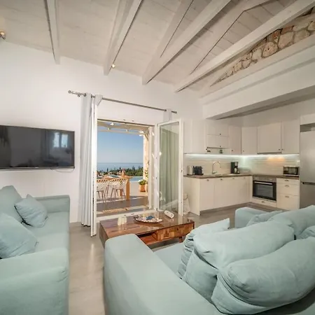 ヴィラ Fiscardo Luxury Stone Suzana ,with Sunset View!