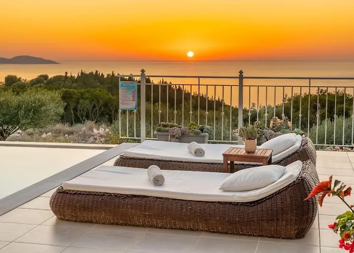 Villa Fiscardo Luxury Stone Suzana ,with Sunset View! *